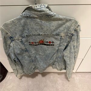 Light Blue Denim Jacket with Embroidery